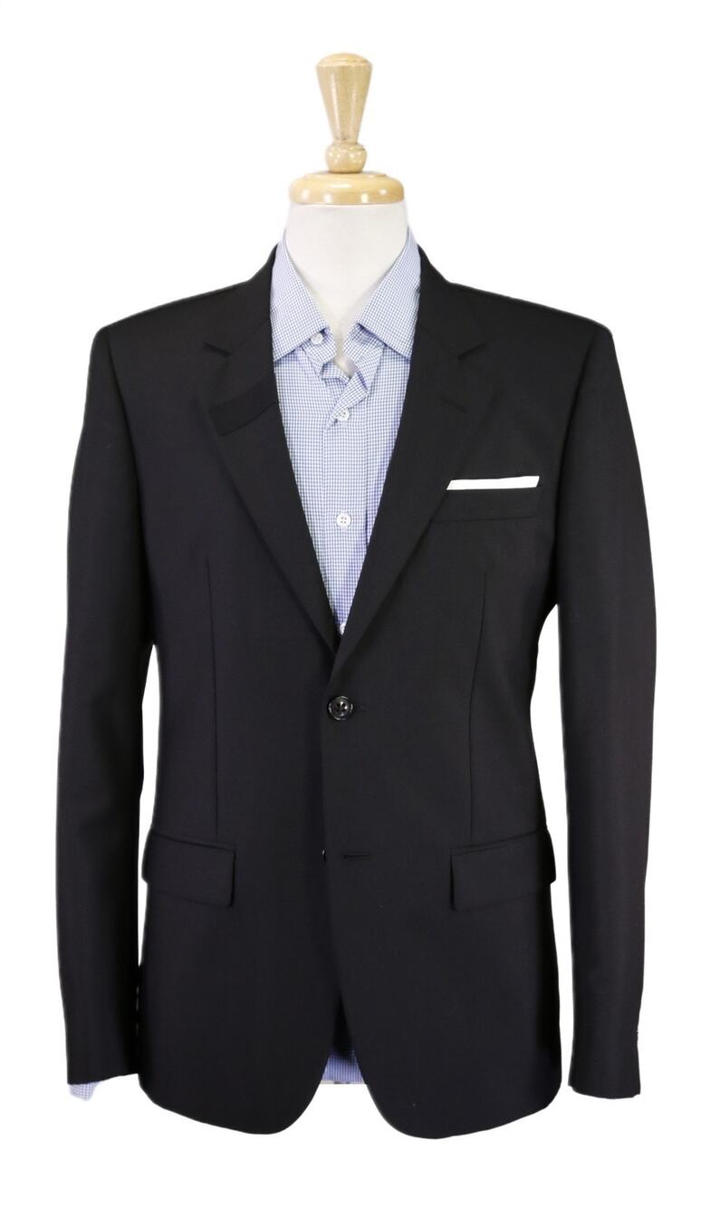 Marc Jacobs Solid Black Wool Mohair 2-Btn Slim Fit Blazer Jacket 38R